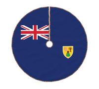 Gonna per albero di Natale con bandiera delle isole Turks e Caicos, stampa rustica, gonna trapuntata per albero di Natale, perfetta per Natale, Halloween