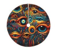 Gonna per albero di Natale con stampa a 2 occhi, adatta per Natale, feste, vacanze e decorazioni di Capodanno