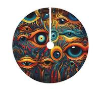 Gonna per albero di Natale con stampa a 2 occhi, adatta per Natale, feste, vacanze e decorazioni di Capodanno