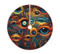 Gonna per albero di Natale con stampa a 2 occhi, adatta per Natale, feste, vacanze e decorazioni di Capodanno