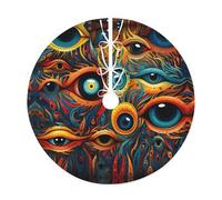 Gonna per albero di Natale con stampa a 2 occhi, adatta per Natale, feste, vacanze e decorazioni di Capodanno