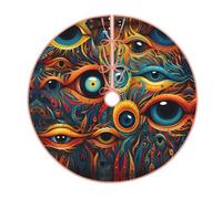 Gonna per albero di Natale con stampa a 2 occhi, adatta per Natale, feste, vacanze e decorazioni di Capodanno