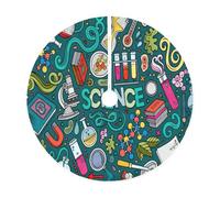 Gonna per albero di Natale con stampa a tema scienza del fumetto,Elegante copertura della base dell'albero,Decorazione domestica interna