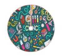 Gonna per albero di Natale con stampa a tema scienza del fumetto,Elegante copertura della base dell'albero,Decorazione domestica interna