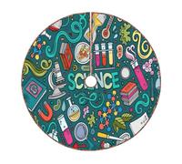 Gonna per albero di Natale con stampa a tema scienza del fumetto,Elegante copertura della base dell'albero,Decorazione domestica interna