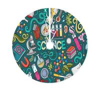 Gonna per albero di Natale con stampa a tema scienza del fumetto,Elegante copertura della base dell'albero,Decorazione domestica interna