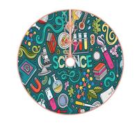 Gonna per albero di Natale con stampa a tema scienza del fumetto,Elegante copertura della base dell'albero,Decorazione domestica interna