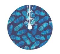 Gonna per albero di Natale con stampa ananas blu, decorazione per le vacanze, adatta per la tradizionale casa di campagna per albero di Natale