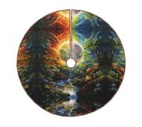 Gonna per albero di Natale con stampa di albero della vita, coperta trapuntata colorata per albero di Natale, perfetta per alberi piccoli e grandi