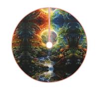 Gonna per albero di Natale con stampa di albero della vita, coperta trapuntata colorata per albero di Natale, perfetta per alberi piccoli e grandi