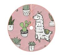 Gonna per albero di Natale con stampa di alpaca e cactus, decorazione per le vacanze, adatta per la tradizionale casa di campagna per albero di Natale