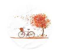Gonna per albero di Natale con stampa di bici antiche autunnali, decorazione per le vacanze, adatta per la tradizionale casa di campagna per albero di Natale