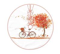 Gonna per albero di Natale con stampa di bici antiche autunnali, decorazione per le vacanze, adatta per la tradizionale casa di campagna per albero di Natale