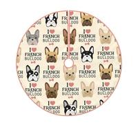 Gonna per albero di Natale con stampa di bulldog francese, decorazione rustica per albero di Natale, decorazione per le vacanze e protezione del pavimento