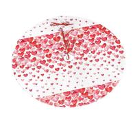Gonna per albero di Natale con stampa di cuori rossi che cadono, decorazioni per alberi e gonne, copertura natalizia per decorazioni natalizie natalizie