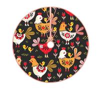 Gonna per albero di Natale con stampa di galline, simpatiche decorazioni per le vacanze, adatta per Natale, Halloween, Capodanno, decorazioni per feste