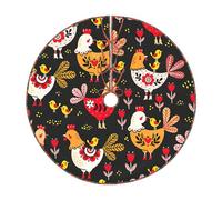 Gonna per albero di Natale con stampa di galline, simpatiche decorazioni per le vacanze, adatta per Natale, Halloween, Capodanno, decorazioni per feste