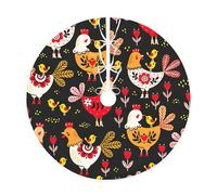 Gonna per albero di Natale con stampa di galline, simpatiche decorazioni per le vacanze, adatta per Natale, Halloween, Capodanno, decorazioni per feste