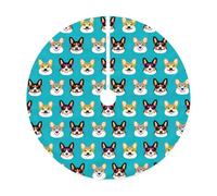 Gonna per albero di Natale con stampa di occhiali e baffi Corgi, elegante copertura per base dell'albero,Decorazione domestica interna