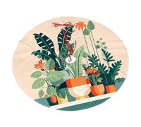 Gonna per albero di Natale con stampa di piccole piante verdi in peluche, decorazione da 76,2 cm, in morbido pile di poliestere per le vacanze