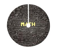 Gonna per albero di Natale con stampa matematica scolastica, decorazione rustica per albero di Natale, decorazione per le vacanze e protezione del pavimento