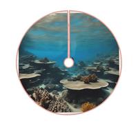 Gonna per albero di Natale con stampa panoramica subacquea, decorazione rustica per albero di Natale, decorazione natalizia e protezione del pavimento