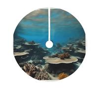 Gonna per albero di Natale con stampa panoramica subacquea, decorazione rustica per albero di Natale, decorazione natalizia e protezione del pavimento