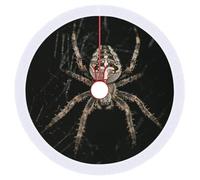 Gonna per albero di Natale con stampa ragno spaventoso, in morbido tessuto di peluche per decorazioni natalizie, feste e celebrazioni in famiglia