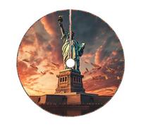 Gonna per albero di Natale con stampa statua della libertà a New York, decorazione rustica per albero di Natale, per decorazioni natalizie e protezione del pavimento