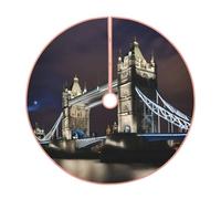 Gonna per albero di Natale con stampa Tower Bridge in Londra, decorazione rustica per albero di Natale, decorazione per le vacanze e protezione del pavimento