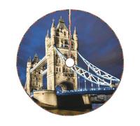 Gonna per albero di Natale con stampa Tower Bridge in Londra, decorazione rustica per albero di Natale, decorazione per le vacanze e protezione del pavimento