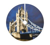 Gonna per albero di Natale con stampa Tower Bridge in Londra, decorazione rustica per albero di Natale, decorazione per le vacanze e protezione del pavimento