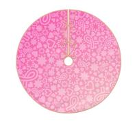 Gonna per albero di Natale di Halloween, 122 cm, nastro rosa per la consapevolezza del cancro al seno, per Halloween, vacanze, interni, casa, albero di Natale, decorazioni con tre nastri