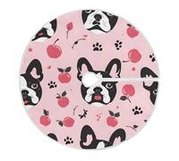 Gonna Per Albero Di Natale French Bulldog Pink Pattern S