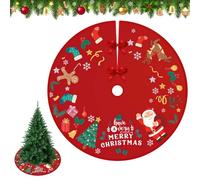 Gonna per Albero di Natale, GHUAP 120cm TappetoAlbero di Natale, Copri Piede Albero diNatale, Christmas Tree Skirt, Tappeto SottoAlbero diNatale, Copertura Decorazione AlberoBase Natalizie (Rosso)