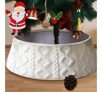 Gonna per Albero di Natale in Maglia Plush - 72cm Motivo a Righe Verticali e Rombi, Decorazione Morbida per Base dell'Albero, Recinzione dell'albero di Natale Decorazioni Casa (Color 2)