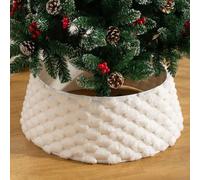 Gonna per Albero di Natale in Maglia Plush - 72cm Motivo a Righe Verticali e Rombi, Decorazione Morbida per Base dell'Albero, Recinzione dell'albero di Natale Decorazioni Casa (Color 5)