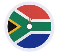 Gonna per albero di Natale in morbido tessuto di peluche con stampa della bandiera del Sudafrica per decorazioni natalizie, feste e celebrazioni in famiglia