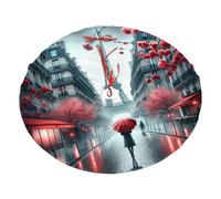 Gonna per albero di Natale in peluche con motivo floreale a forma di Torre Eiffel di Parigi, decorazione per albero di Natale in morbida flanella con lacci rossi, facile da installare, decorazione n