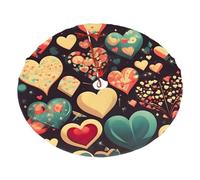 Gonna per albero di Natale in peluche con stampa a forma di cuore, 121,9 cm, in morbido pile di poliestere per le vacanze