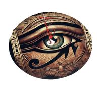 Gonna per albero di Natale in peluche raffigurante l'occhio di Horus, raffigurante l'Egitto mistico, decorazione per albero di Natale in morbida flanella con lacci rossi, facile da installare come o