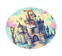 Gonna per albero di Natale in peluche stampata con castello delle fiabe, 76,2 cm, decorazione in morbido pile di poliestere per le vacanze