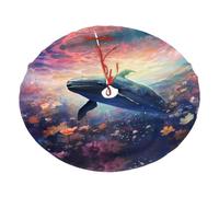 Gonna per albero di Natale in peluche stampata con fiori che ballano con balene, 91,4 cm, decorazione festiva, migliora l'atmosfera delle feste di Natale e Capodanno