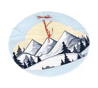 Gonna per albero di Natale in peluche stampata con montagne innevate, decorazione da 76,2 cm, in morbido pile di poliestere per le vacanze