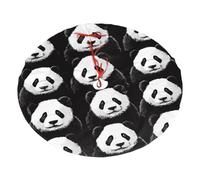 Gonna per albero di Natale in peluche stampata con panda Pareto, 122 cm, decorazione festiva, migliora l'atmosfera delle feste di Natale e Capodanno