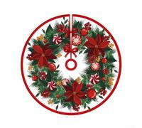 Gonna per albero di Natale in poliestere con un allegro tema cartone animato per migliorare l'arredamento delle vacanze e celebrare la stagione (D)