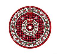 Gonna per albero di Natale in poliestere con un allegro tema cartone animato per migliorare l'arredamento delle vacanze e celebrare la stagione (A)