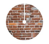 Gonna per albero di Natale in stile rustico, con stampa di vecchi mattoni, gonna trapuntata per albero di Natale, perfetta per Natale, Halloween