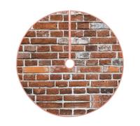 Gonna per albero di Natale in stile rustico, con stampa di vecchi mattoni, gonna trapuntata per albero di Natale, perfetta per Natale, Halloween