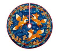 Gonna per albero di Natale in velluto lavorato a maglia, a forma di, con agrifoglio e pan di, riutilizzabile, per la casa, il centro commerciale, l'interno e l'esterno, per feste, decorazioni da 36